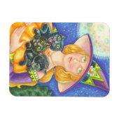 SCHWARZE KATZKÜCHE & WITCH, HALLOWEEN MAGNET (Horizontal)