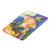 SCHWARZE KATZKÜCHE & WITCH, HALLOWEEN MAGNET (Linke Seite)