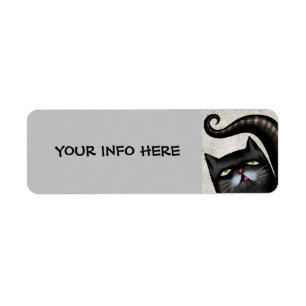 SCHWARZE KATZKUNSTKARTE-KENNZEICHNUNGEN FÜR PERSON