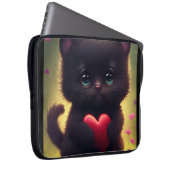 SCHWARZE KATZKUNSTLAPTOP-SLEEVE LAPTOPSCHUTZHÜLLE (Vorne Rechts)