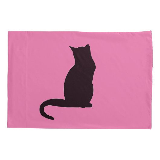 SCHWARZE KATZPILLOWCASE KISSENBEZUG (Rückseite)