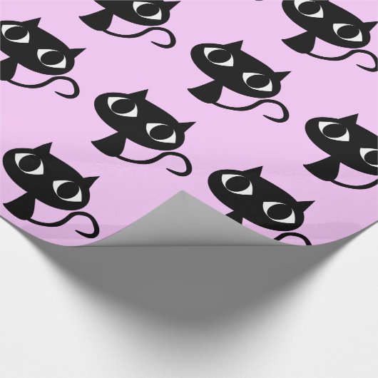 SCHWARZE KATZSTENCIL-PATTERIN  GESCHENKPAPIER (Ecke)