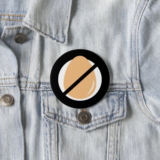 Schwarze keine Eier Kinder Eier Allergiealarm Button (Beispiel)