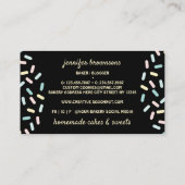 Schwarze Kekse Doughnut Sweet Leckereien Visitenkarte (Rückseite)