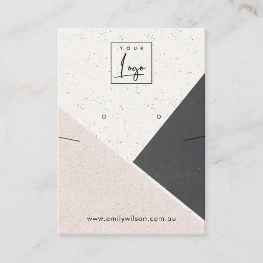 Schwarze Keramik, Fußkleckse, Ohrring-Logo Visitenkarte (Vorderseite)