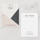 Schwarze Keramik, Fußkleckse, Ohrring-Logo Visitenkarte (Vorne/Hinten)