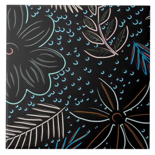 Schwarze Keramik Tile Fliese (Vorderseite)