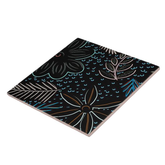 Schwarze Keramik Tile Fliese (Seite)