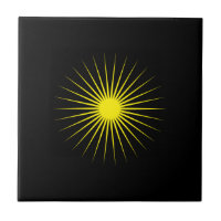 Schwarze Keramik Tile mit markanter gelber Star-De