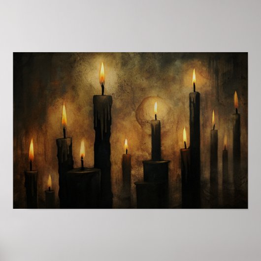 Schwarze Kerzen Gothic Poster (Vorne)