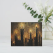 Schwarze Kerzen Gothic Postkarte (Stehend Vorderseite)