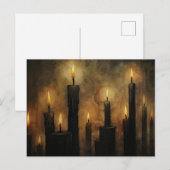 Schwarze Kerzen Gothic Postkarte (Vorne/Hinten)