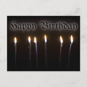 Schwarze Kerzen Halloween Geburtstag Postkarte