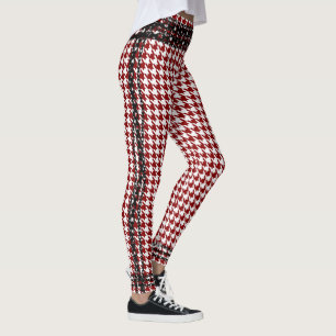 Schwarze Kettenordnungs-rotes weißes Leggings