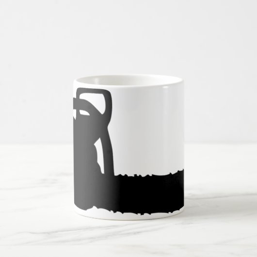 schwarze Kettensäge Kaffeetasse (Mittel)