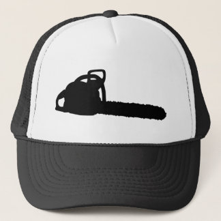 schwarze Kettensäge Truckerkappe