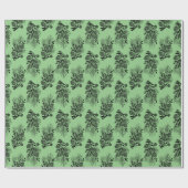 Schwarze Kiefern-Ast-Kegel und Beeren Ihre Farbe Geschenkpapier (Flach)