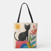 Schwarze Kiity-Katze Tasche (Rückseite)