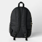Schwarze Kintsugi-Goldader Bedruckter Rucksack (Rückseite)