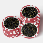 Schwarze Kintsugi-Goldader  Pokerchips (Stapel)