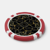 Schwarze Kintsugi-Goldader  Pokerchips (Einzeln)