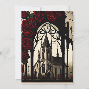 Schwarze Kirche mit gotischer Hochzeit von Rote Ro Einladung