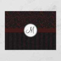 Schwarze Kirschblüten und Streifen mit Monogramm