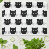 Schwarze Kitte Geschirrtuch (Gefaltet)