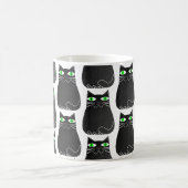 Schwarze Kitty Grüne Augen Custom Kaffeetasse (Mittel)
