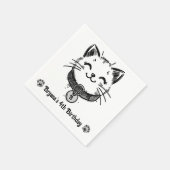 Schwarze Kitty Katze Kätzchen Geburtstagsfeier Serviette (Ecke)
