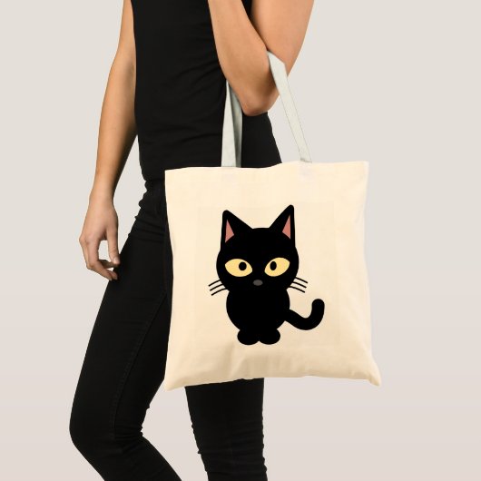 SCHWARZE KITTY TOTE BEUTEL TRAGETASCHE (Vorderseite (Produkt))