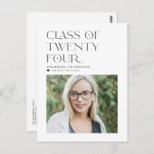 Schwarze Klasse 2022 Moderner Minimalistischer Abs Postkarte (Vorne/Hinten)