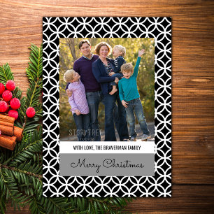 Schwarze Klasse Diamond Foto Flat Card Feiertagskarte