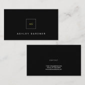 Schwarze Klasse Einfach Moderne Minimalistisch Visitenkarte (Vorne/Hinten)