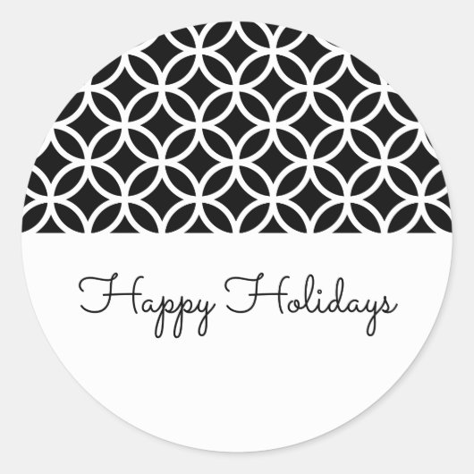 Schwarze, klassische Diamant Urlaubskleber Runder Aufkleber (Vorderseite)