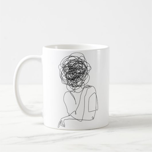 schwarze klassische emotionale chaotische menschli kaffeetasse (Links)