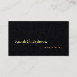 Schwarze klassische handgeschriebene Haarstylistin Visitenkarte