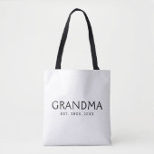 Schwarze klassische Typografie Established Oma Tasche (Vorderseite)