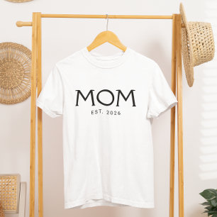Schwarze klassische Typografie Etablierte Mama T-Shirt