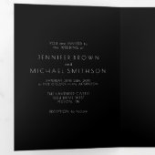 Schwarze klassische Typografie Formal minimale Hoc Dreifach Gefaltete Karte (Innen Erste Seite)