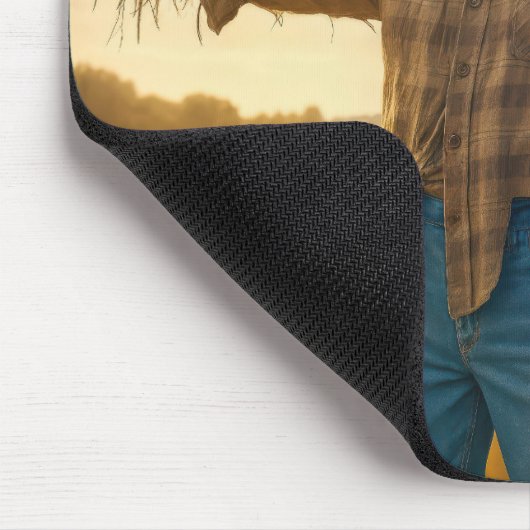 Schwarze Klaue auf einer Vogelscheuche Mousepad (Ecke)