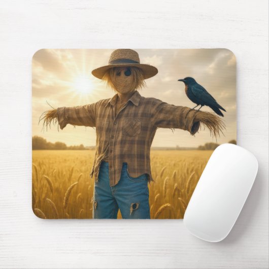 Schwarze Klaue auf einer Vogelscheuche Mousepad (Mit Mouse)