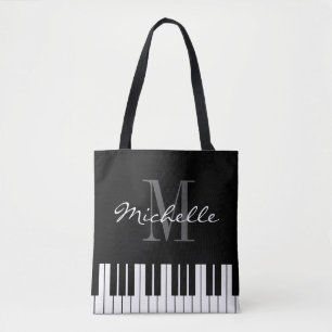 Schwarze Klaviertasten Schultertasche für Musiker Tasche