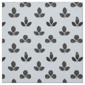 Schwarze Klee auf blass Dusty Blue Stoff (Muster)
