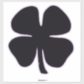Schwarze Klee extra große Kontur Aufkleber (Blatt)