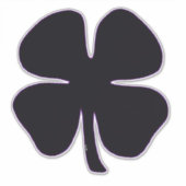Schwarze Klee extra große Kontur Aufkleber (Vorderseite)