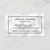 Schwarze Kleider aus weißem Marmor Hanger Fashion Visitenkarte (Rückseite)