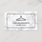Schwarze Kleider aus weißem Marmor Hanger Fashion Visitenkarte (Vorderseite)