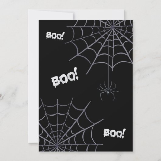 Schwarze kleine Babydusche mit fast fälliger Geist Einladung (Rückseite)