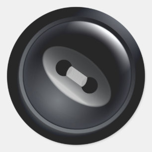 Schwarze Knopfsticker Runder Aufkleber